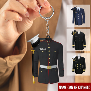 Marine Army Airforce Air Force Navy Uniform Personalized Acrylic Keychain