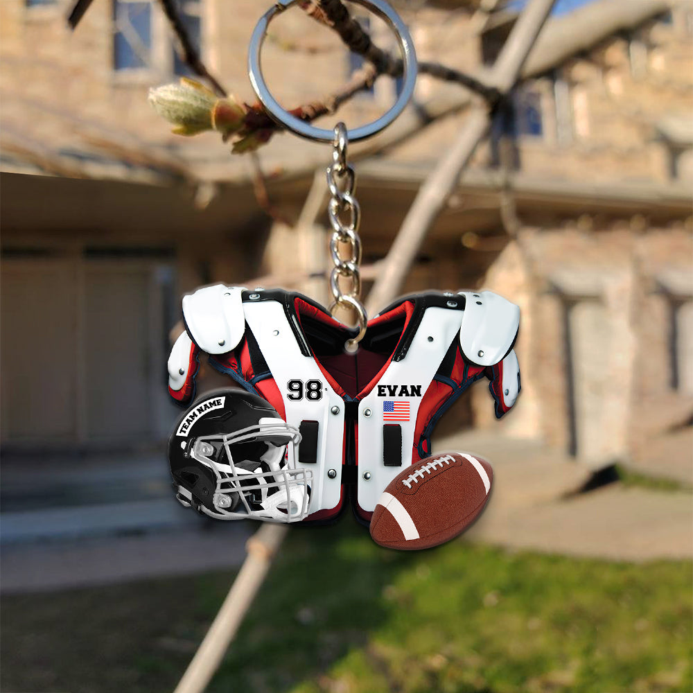American Football - Personalized Flat Keychain