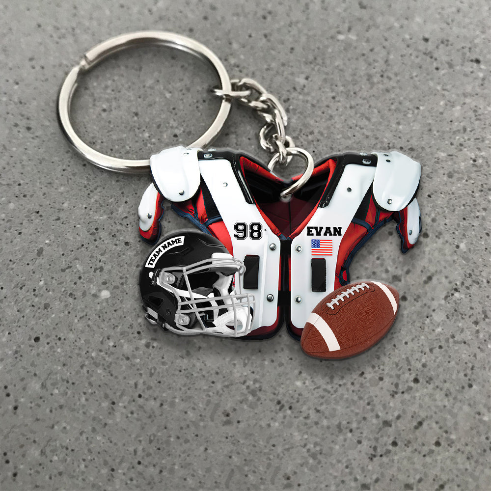 American Football - Personalized Flat Keychain