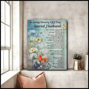 Sympathy Canvas Gift Special Husband Butterfly Wall Art Decor