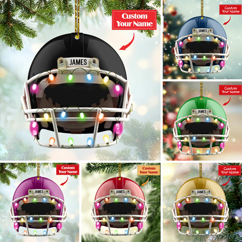 American Football Helmet Personalized Printed Ornament
