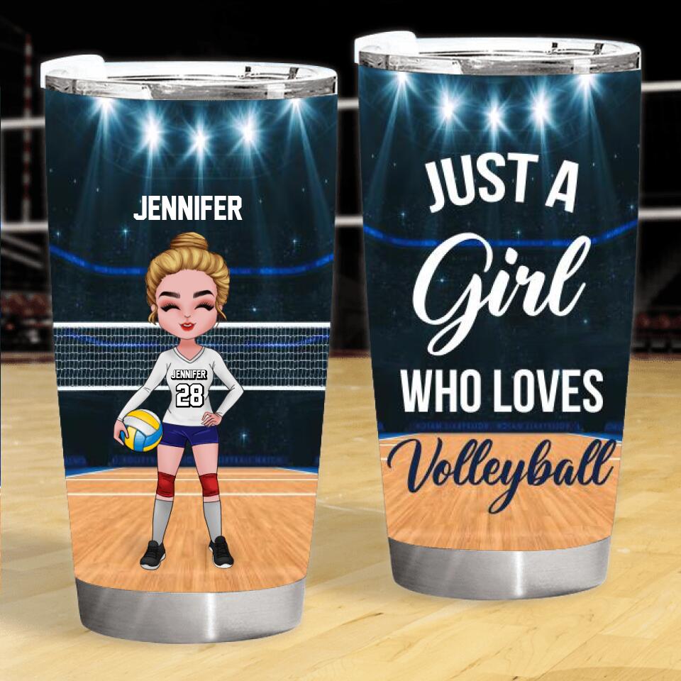 Personalized Just A Girl Who Loves Volleyball Tumbler