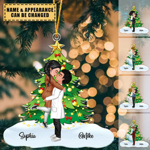 Engaged Married Wedding Couple Firefighter, Nurse, Police Officer, Military, Chef, EMS, Flight, Teacher, Gifts by Occupation Christmas Tree Personalized Acrylic Ornament