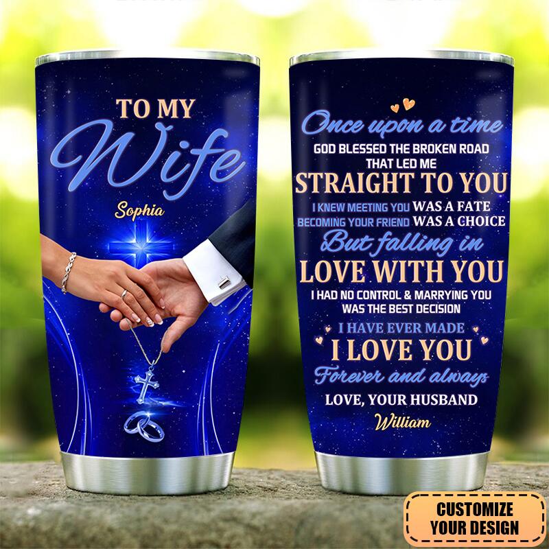 Once Upon A Time Couple Personalized Custom Glitter Tumbler Gift For Husband Wife Anniversary