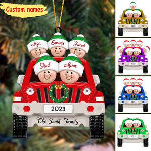Family On A Road Trip Personalized Christmas Acrylic Ornament