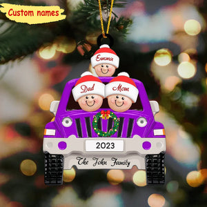 Family On A Road Trip Personalized Christmas Acrylic Ornament