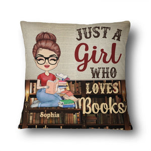 A Girl Who Loves Books Reading - Reading Gift - Personalized Custom Pillowcase