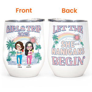 Let The Shenanigans Begin - Personalized Beach Wine Tumbler