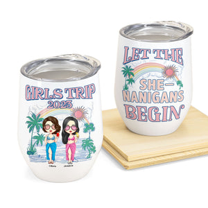 Let The Shenanigans Begin - Personalized Beach Wine Tumbler