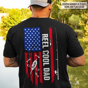 Reel Cool Dad Flag Back Fishing Shirt