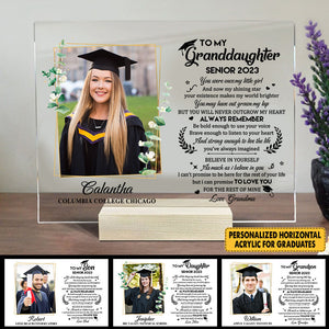 Personalized Graduation Gift Horizontal Acrylic Plaque For Senior Graduation