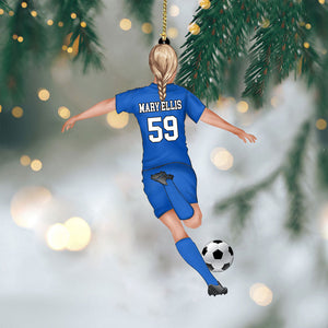 Personalized Soccer Player Christmas Ornament