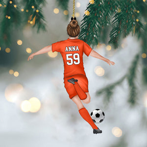 Personalized Soccer Player Christmas Ornament