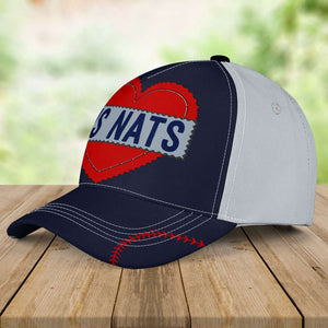 Personalized Spirit Cap For Team Member Gift For Baseball Lover - Custom Baseball Heart Hat