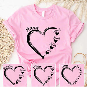 Personalized Sweet Heart Grandma, Nana, Mom Kids Shirt