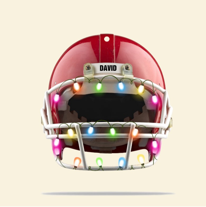 American Football Helmet - Personalized Christmas Ornament