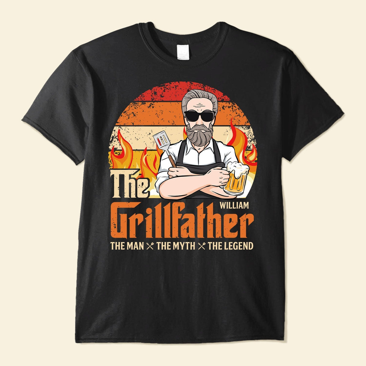 The Grillfather The Man The Myth The Legend Ver 2 - Personalized Shirt