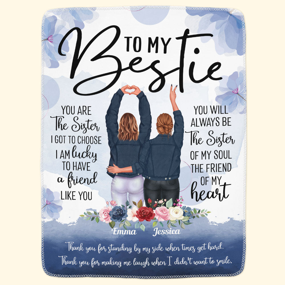 You Are The Sister I Got Choose - Personalized Blanket - Birthday, Friendship's Day Gift For Her, Besties, Friends