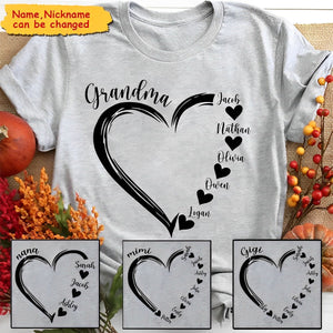 Personalized Sweet Heart Grandma, Nana, Mom Kids Shirt
