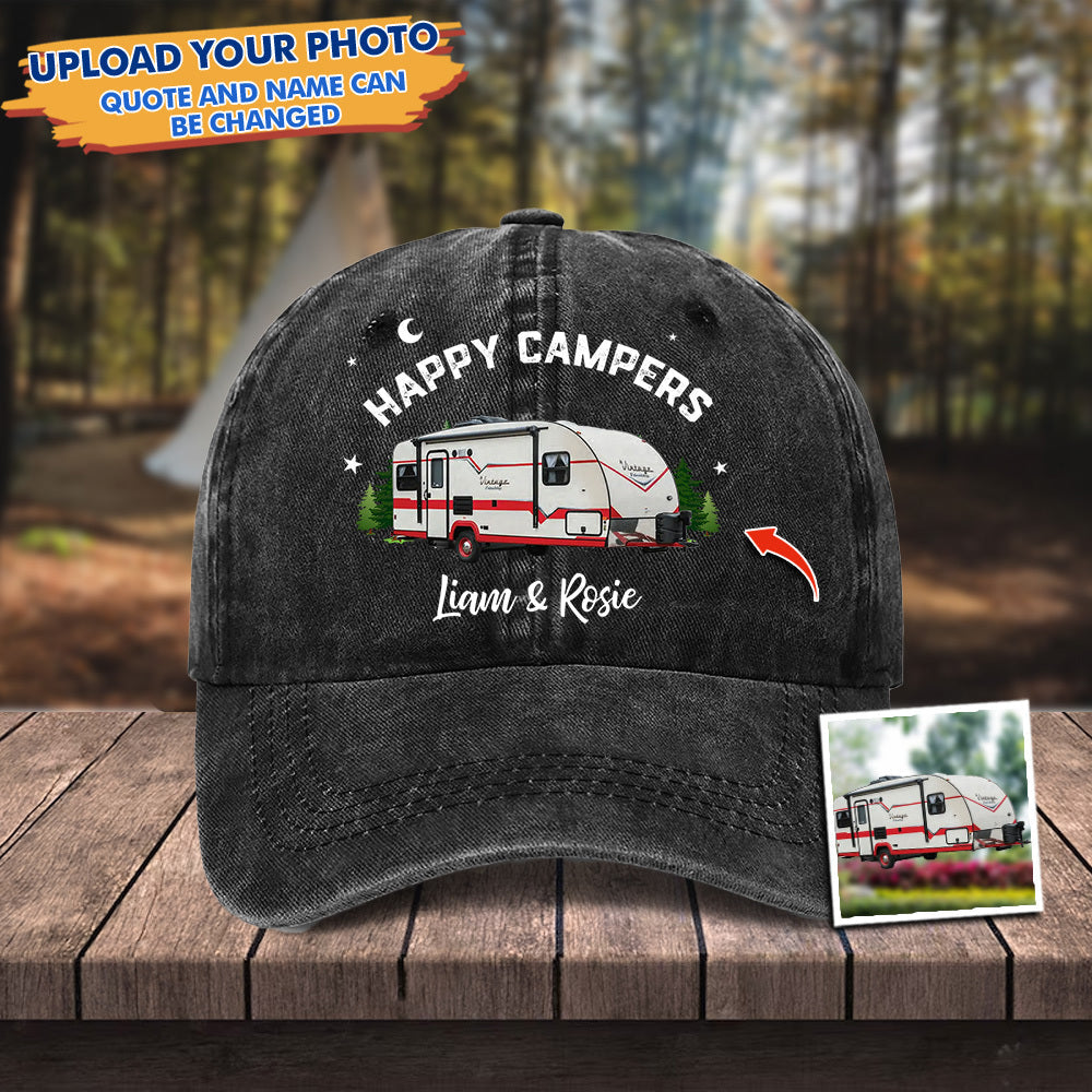 Custom RV Photo Happy Campers Custom RV Camping Cap , Camping Lover Gifts