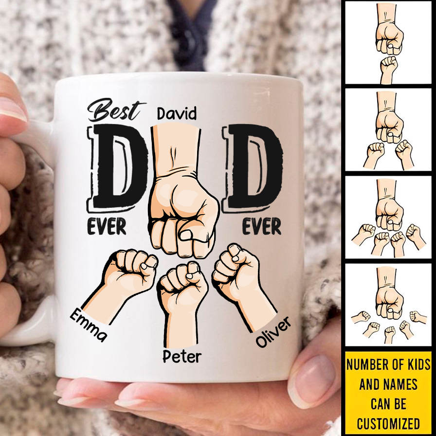 Best Dad Ever Ever - Family Personalized Mug Gift For Father's Day
