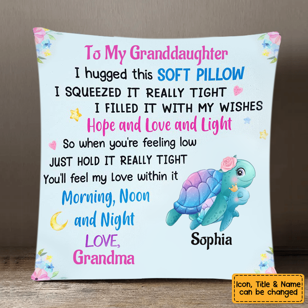 Personalized Granddaughter Daughter Sea Animals Hug This Pillow