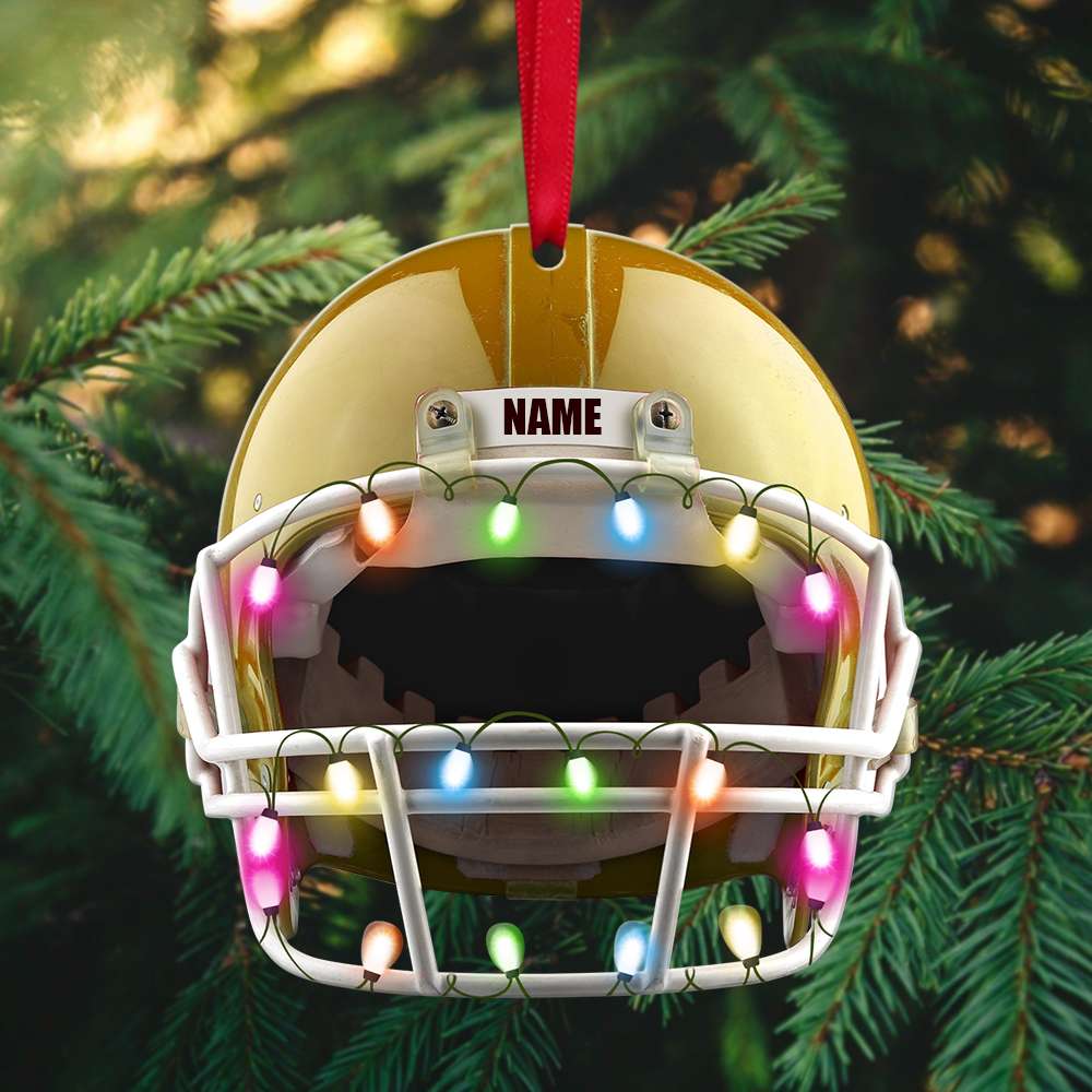 American Football Helmet - Personalized Christmas Ornament